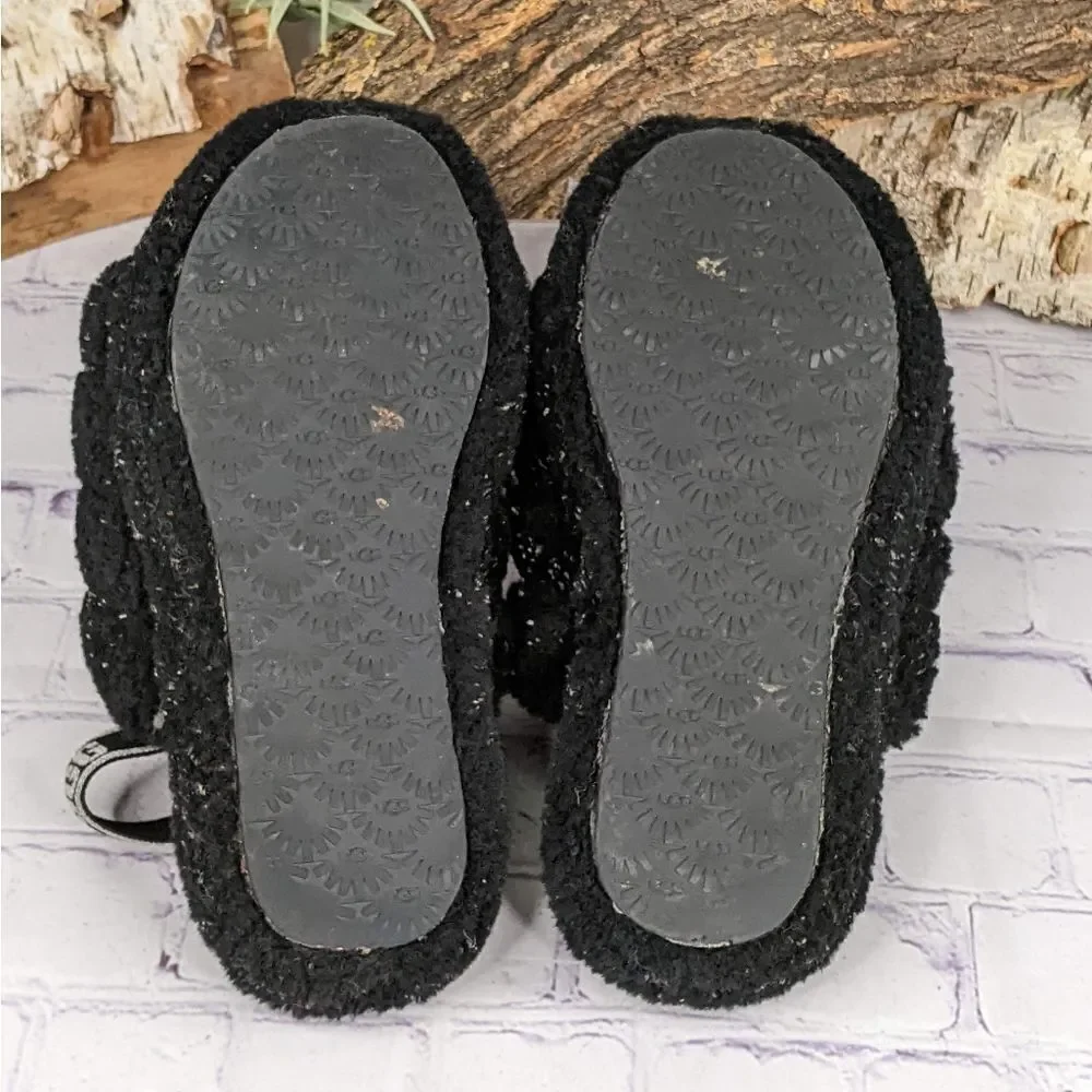 UGG Fluff Yeah Metallic Sparkle Slippers Slides